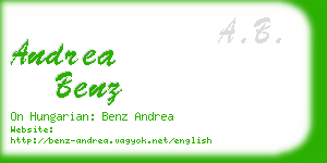 andrea benz business card